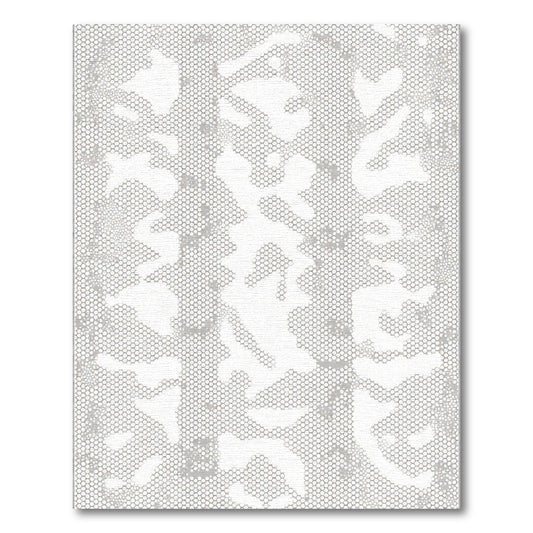 Subtle Gray Lace Organic Hexagon Rug
