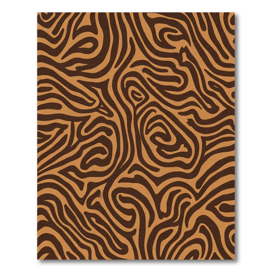 Brown And Tan Abstract Stripes Rug