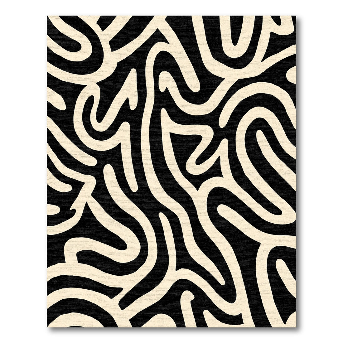 Cream Abstract Organic Lines Rug