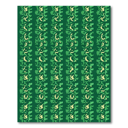 Verdant Green Abstract Organic Stripe Rug