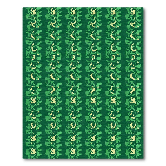 Verdant Green Abstract Organic Stripe Rug