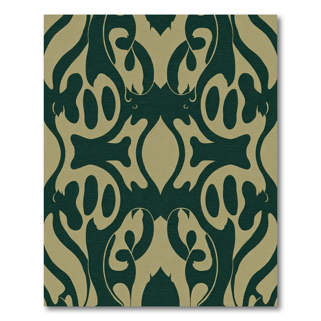 Dark Teal Ochre Abstract Swirl Rug