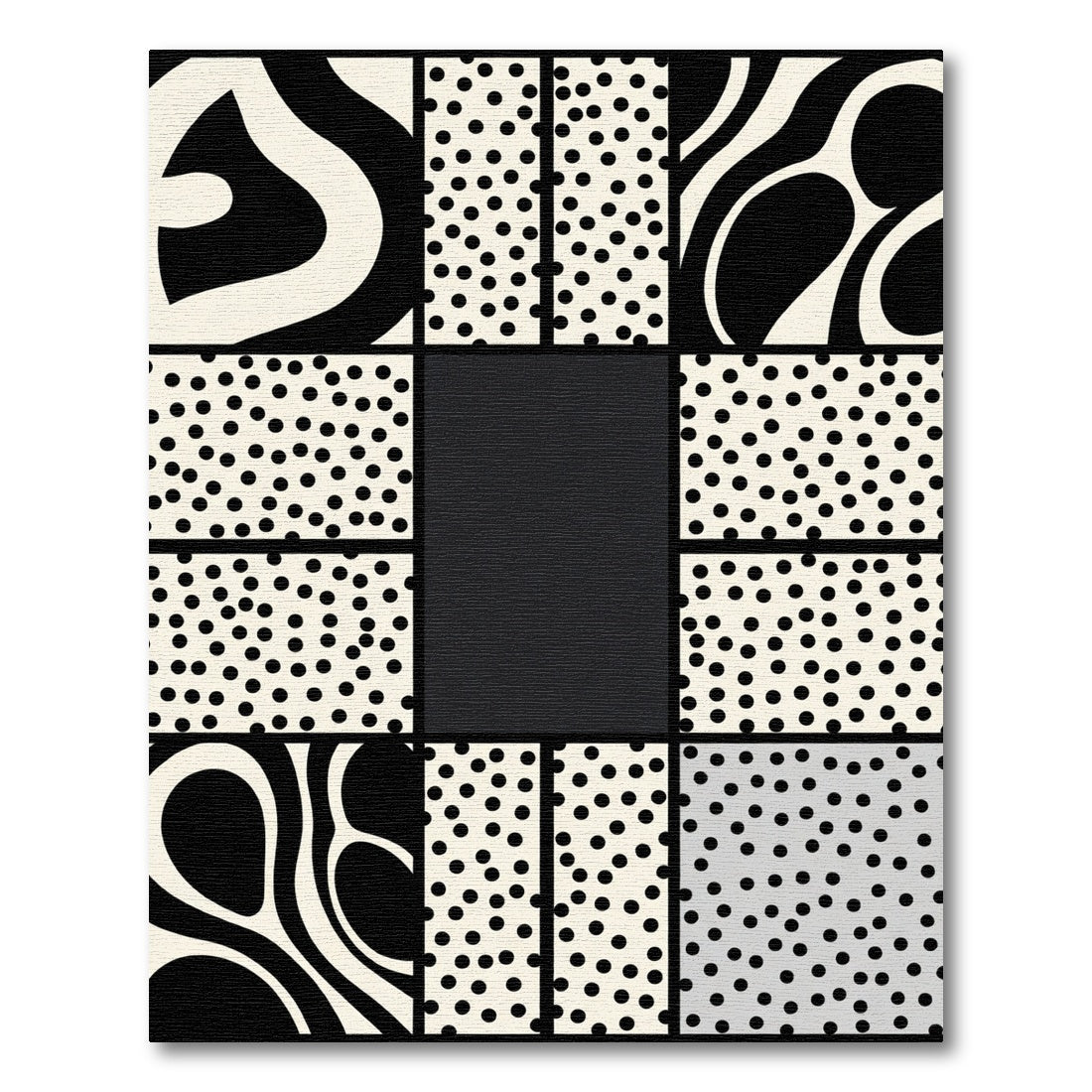 Bold Cream Black Polka Dot Swirls Rug