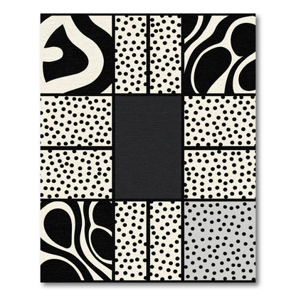 Bold Cream Black Polka Dot Swirls Rug