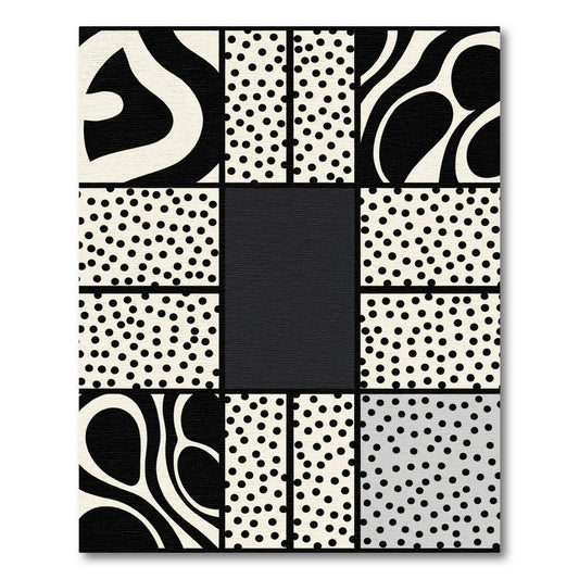 Bold Cream Black Polka Dot Swirls Rug