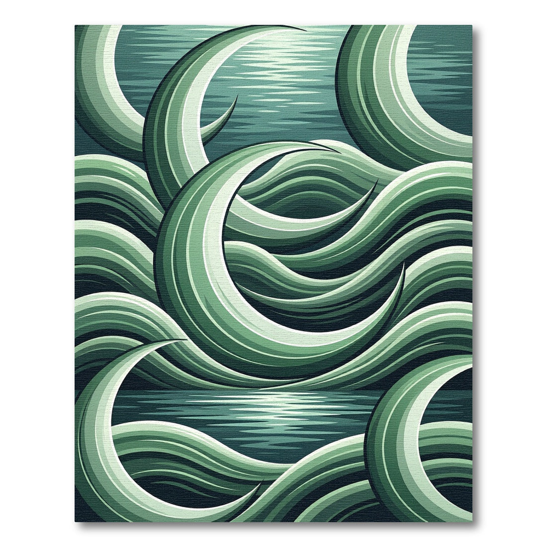 Emerald Swirls Watery Reflection Rug