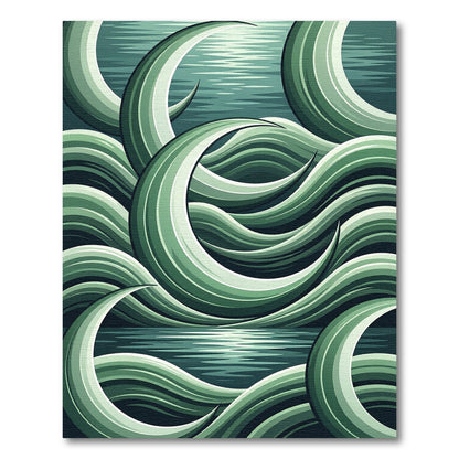 Emerald Swirls Watery Reflection Rug