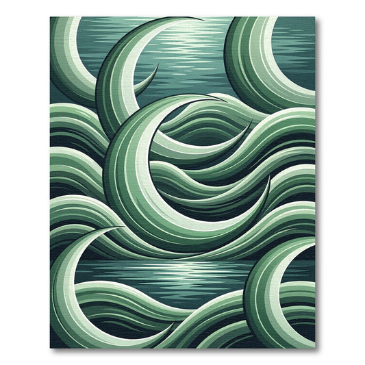Emerald Swirls Watery Reflection Rug