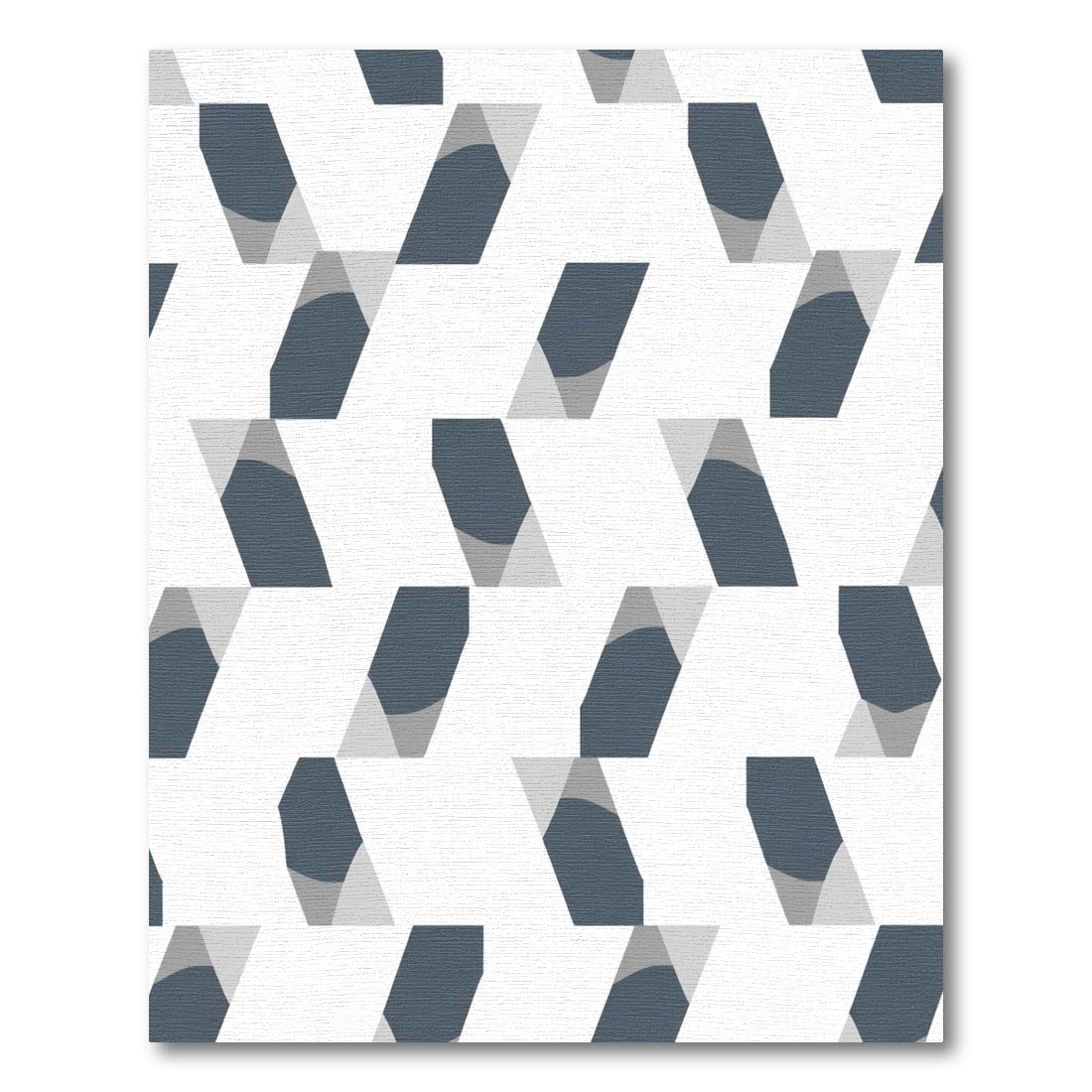 Navy Gray Geometric Abstract Shapes Rug