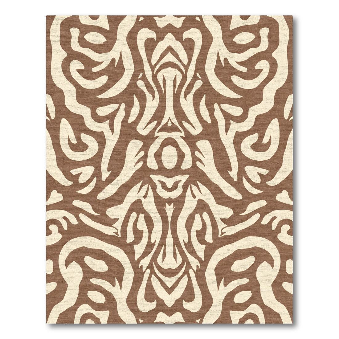 Brown Cream Organic Inlay Rug
