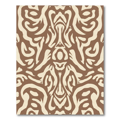 Brown Cream Organic Inlay Rug