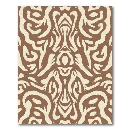 Brown Cream Organic Inlay Rug