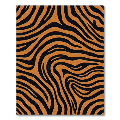 Bold Orange Black Zebra Stripes Rug