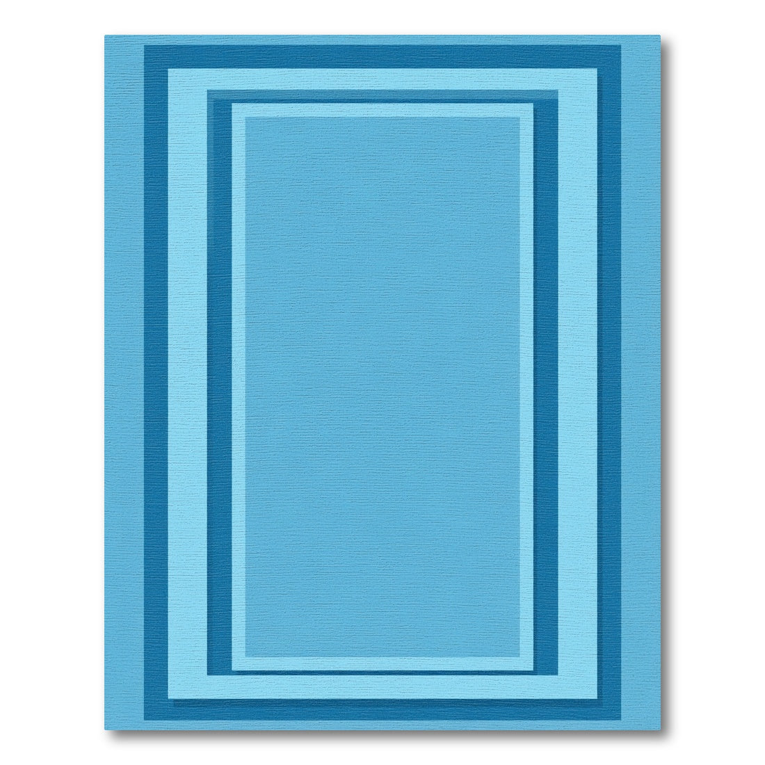 Geometric Layered Rectangle Sky Blue Rug