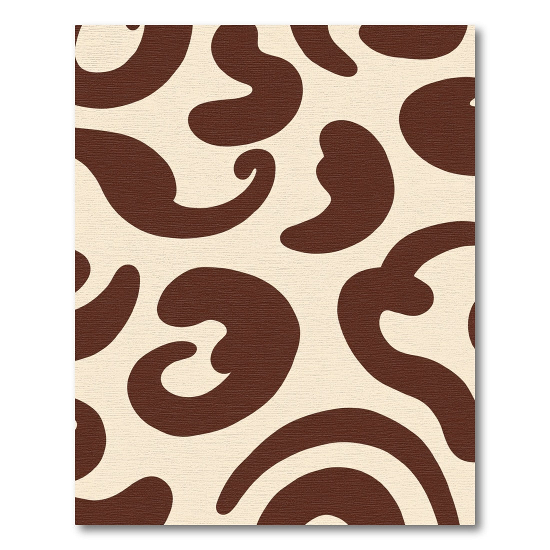 Brown Cream Abstract Swirl Rug