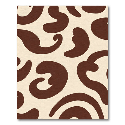 Brown Cream Abstract Swirl Rug