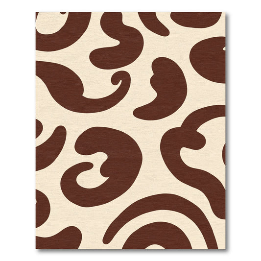 Brown Cream Abstract Swirl Rug