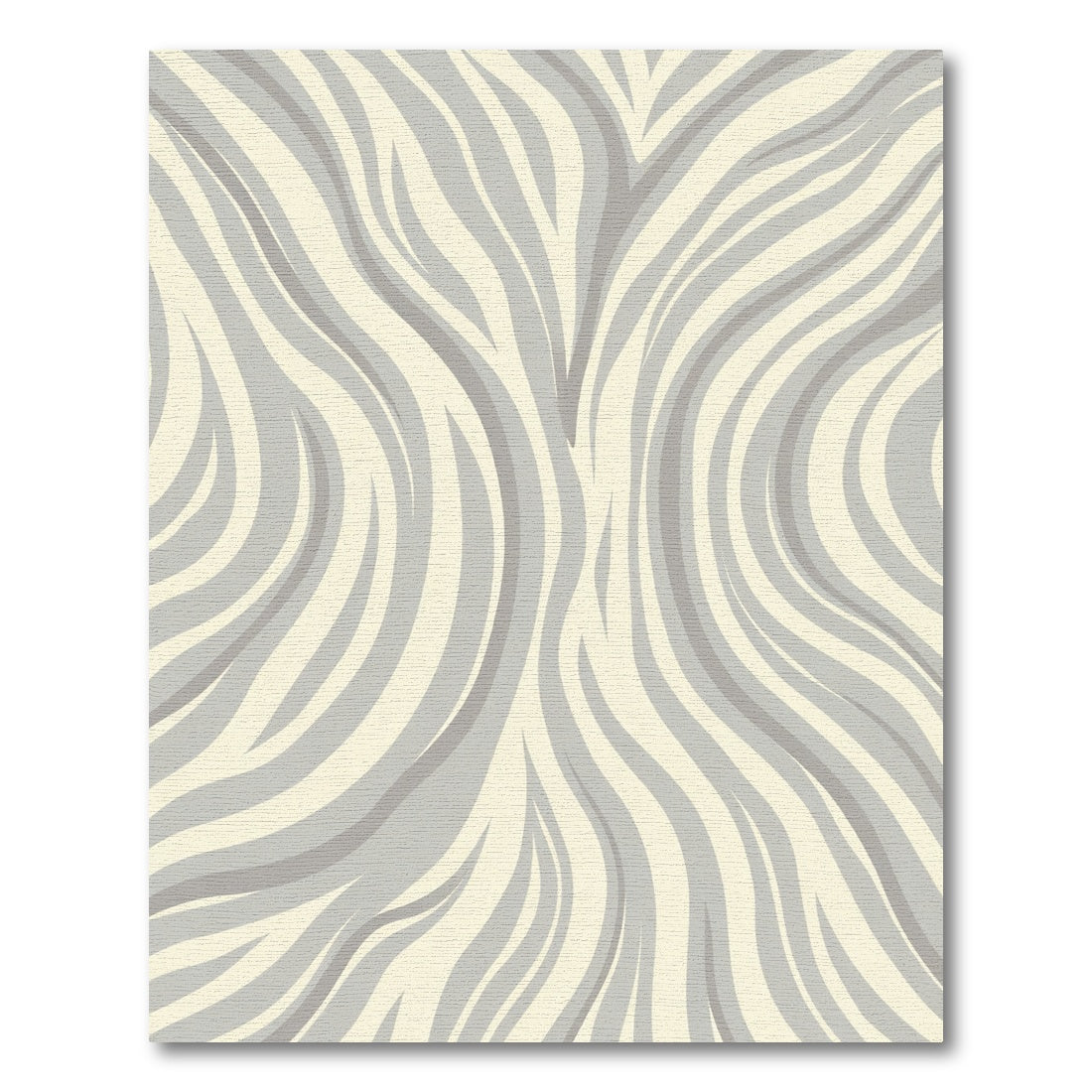 Cream and Gray Animal Print Waves Rug