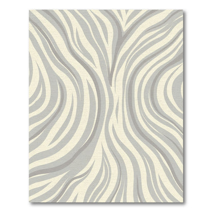 Cream and Gray Animal Print Waves Rug