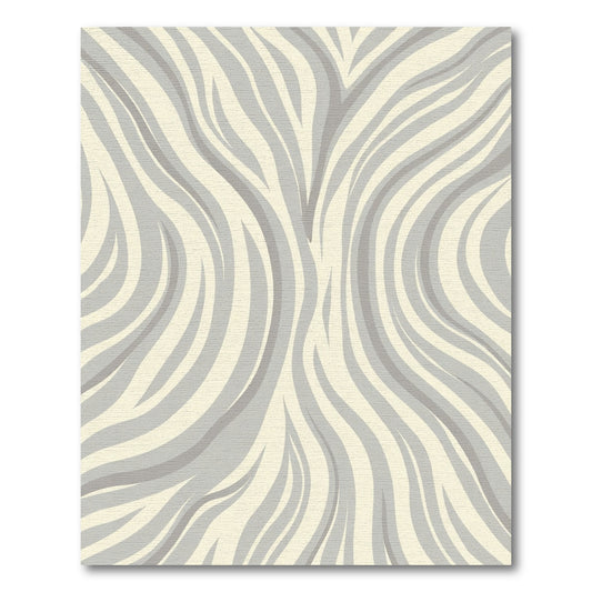 Cream and Gray Animal Print Waves Rug