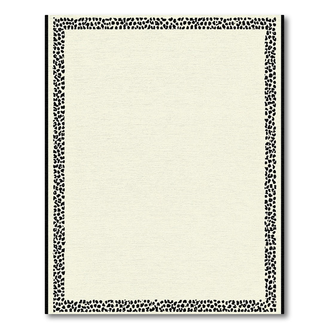 Cream Black Spotted Border Rug