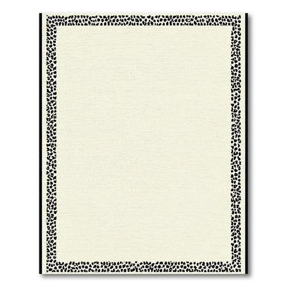 Cream Black Spotted Border Rug
