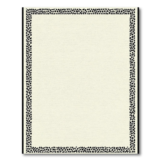 Cream Black Spotted Border Rug
