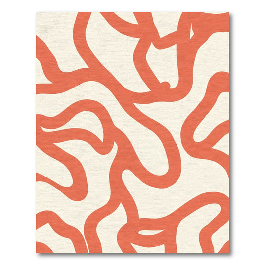 Coral Flowing Abstract Curvy Rug