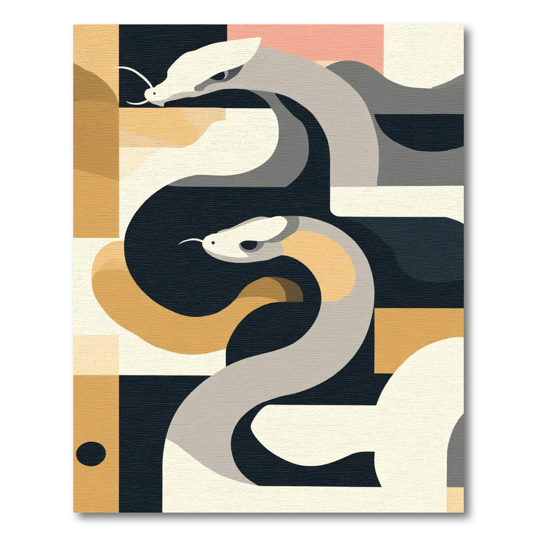 Serpentine Embrace Geometric Ochre Rug