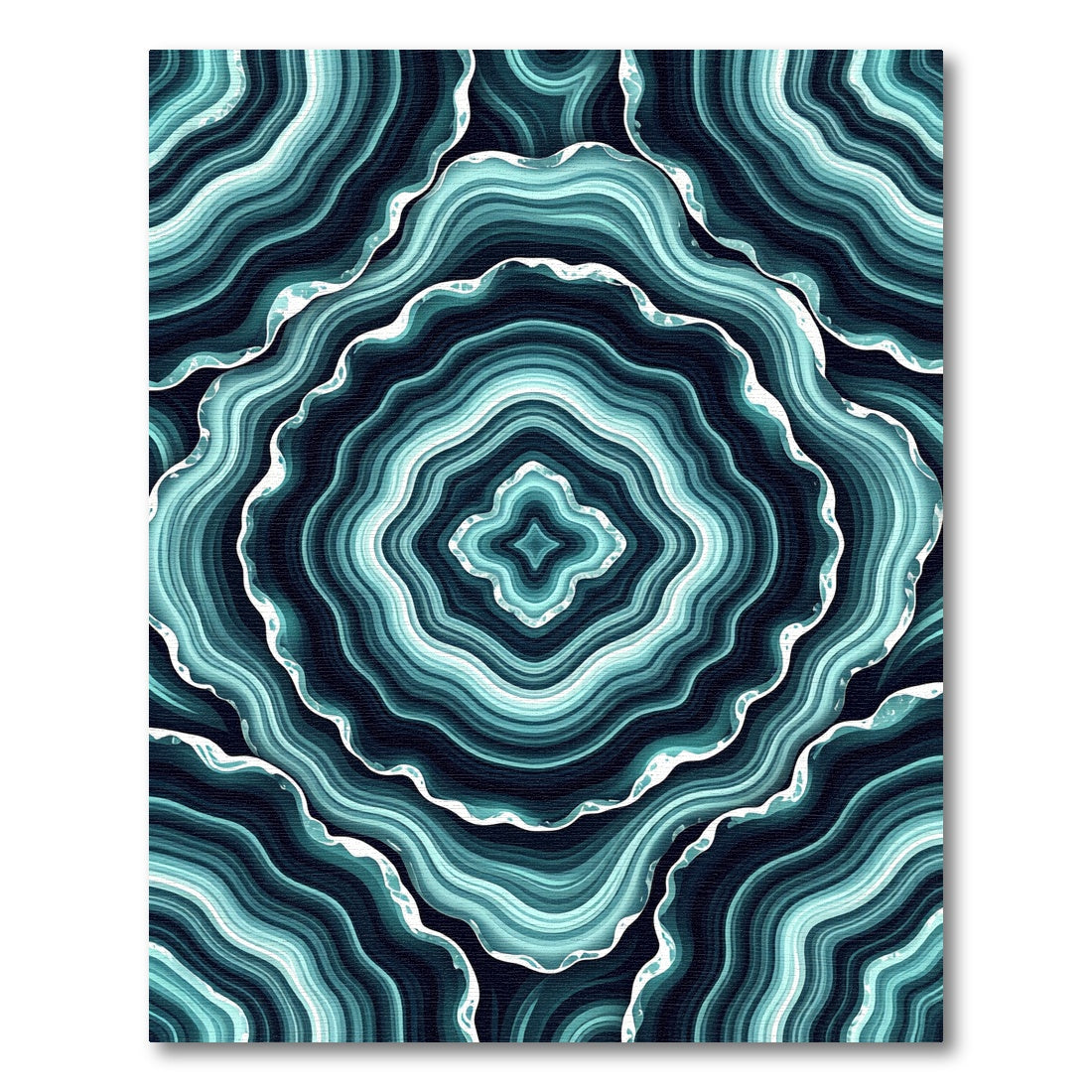 Teal Agate Stone Ripples Rug