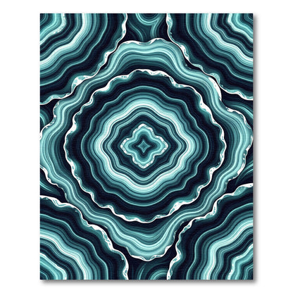 Teal Agate Stone Ripples Rug