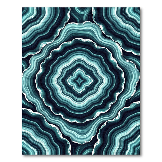 Teal Agate Stone Ripples Rug