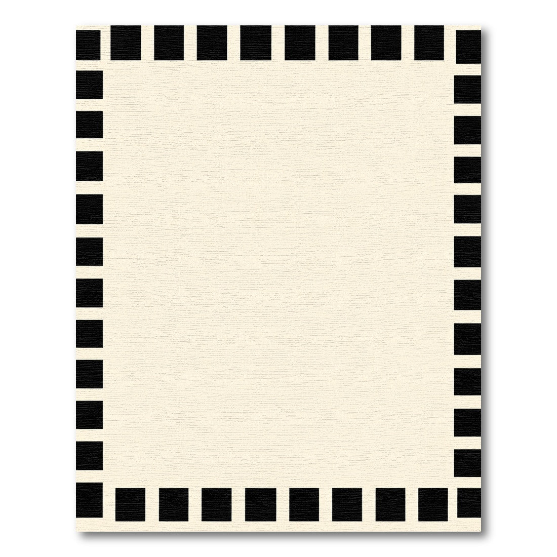 Cream Black Block Border Rug