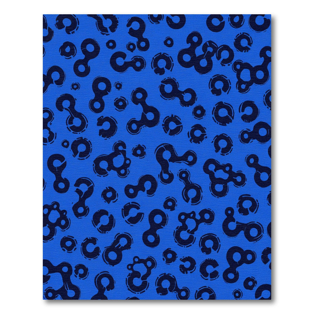 Deep Blue Abstract Cellular Forms Rug