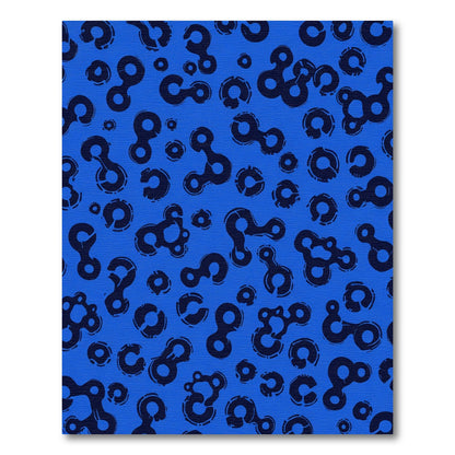 Deep Blue Abstract Cellular Forms Rug