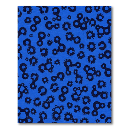 Deep Blue Abstract Cellular Forms Rug