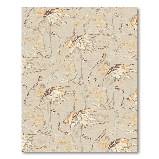 Earthy Sketchy Floral Abstract Rug