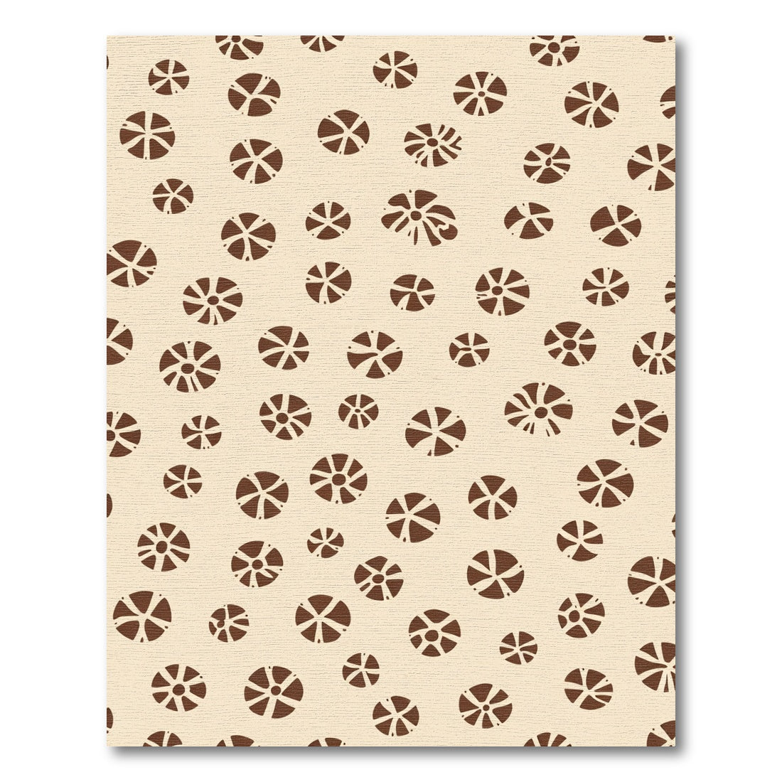 Brown and Cream Abstract Circles Rug
