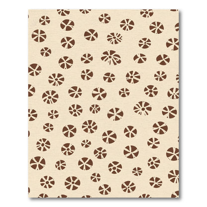 Brown and Cream Abstract Circles Rug