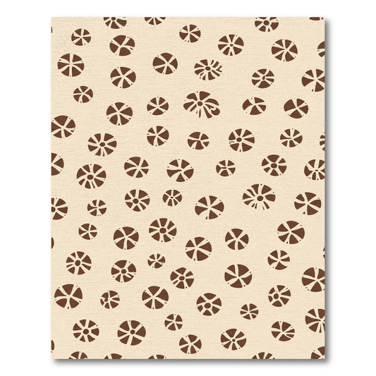 Brown and Cream Abstract Circles Rug