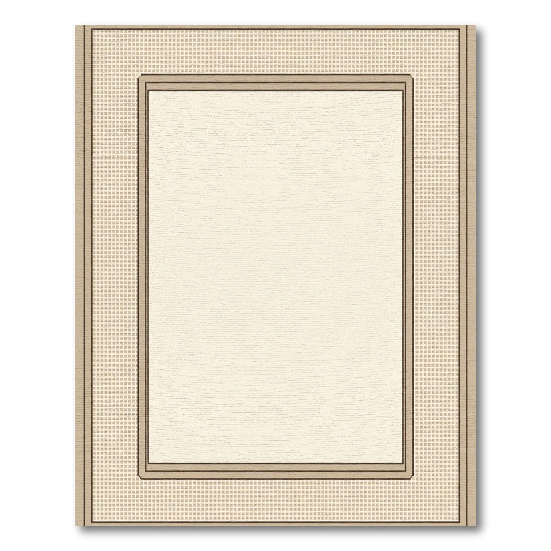Tonal Squares Bordered Field Rug