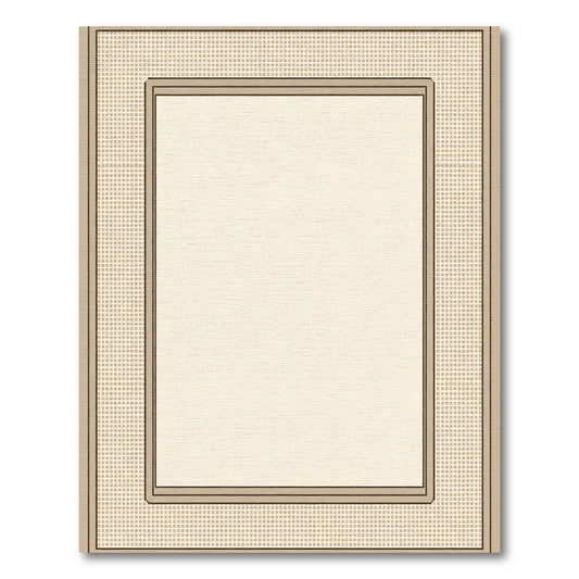 Tonal Squares Bordered Field Rug