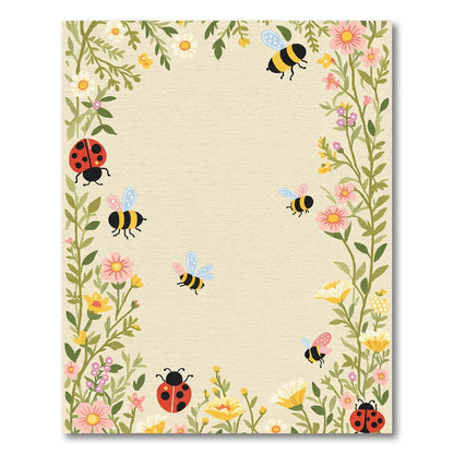 Whimsical Bees and Ladybugs Garden Rug