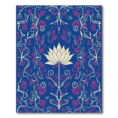 Imperial Blue Lotus Vine Swirl Rug