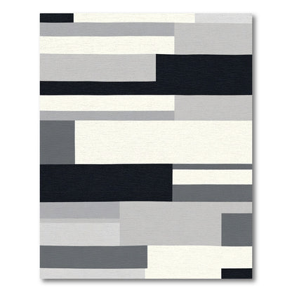 Monochromatic Geometric Block Art Rug