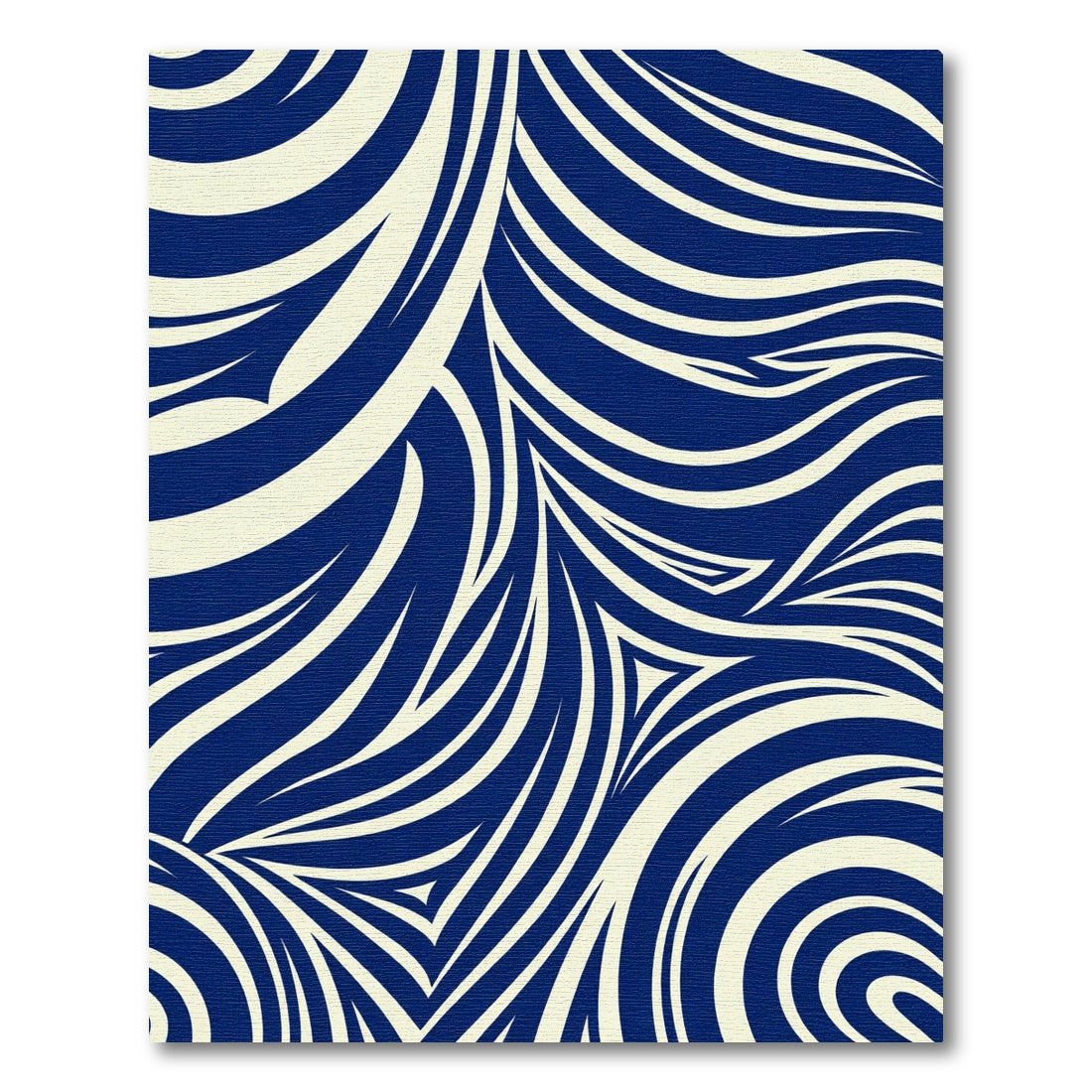 Deep Navy Flowing Organic Lines Rug