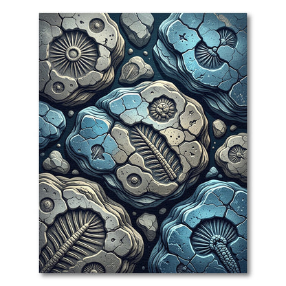 Ancient Fossil Macro Abstract Rug