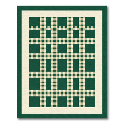 Classic Green Plaid Check Rug