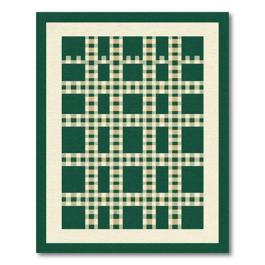 Classic Green Plaid Check Rug