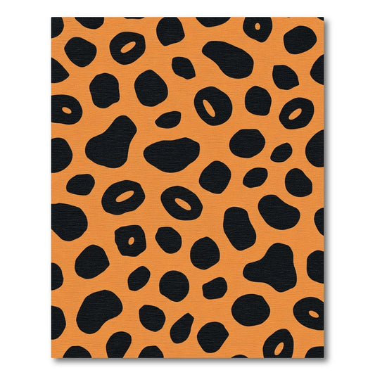 Bold Orange Black Animal Spots Rug